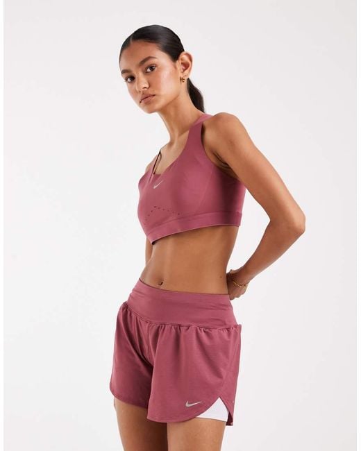 Nike Red Tempo Dri-Fit Mesh 2-In-1 Shorts
