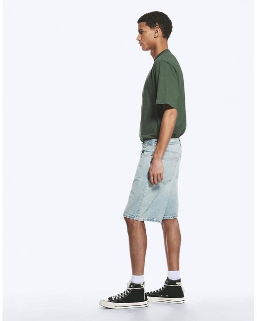 Weekday White Galaxy Loose Fit baggy Denim Shorts for men