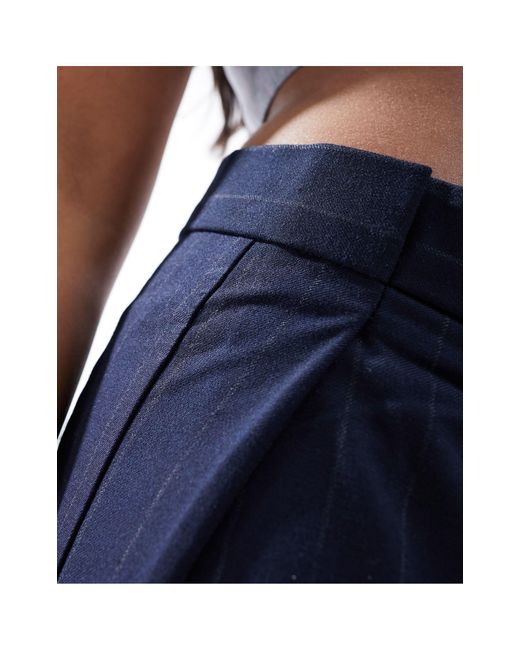 Pull&Bear Blue Pinstripe Tailored Trouser