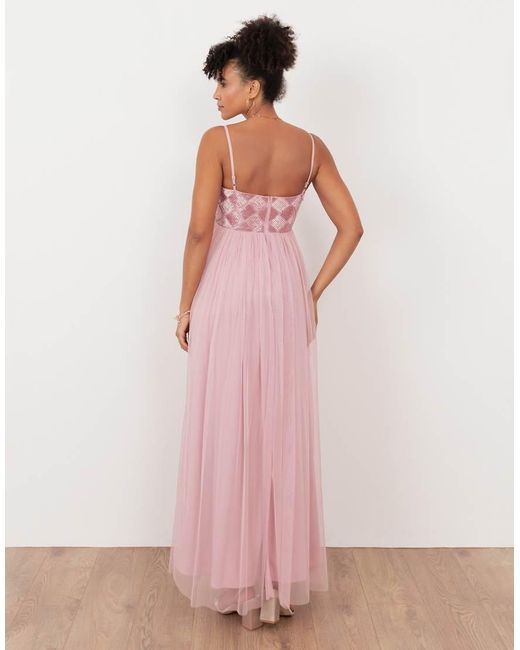 Maya Pink Embellished Cami Maxi Dress