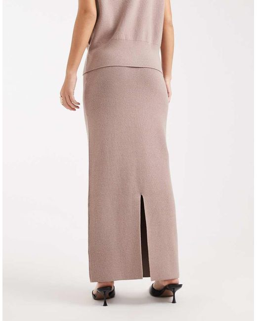 French Connection Pink Knitted Tube Midi Skirt Co-Ord