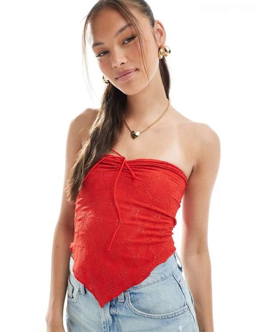 Cotton On Red Claudia Halter Tube Top