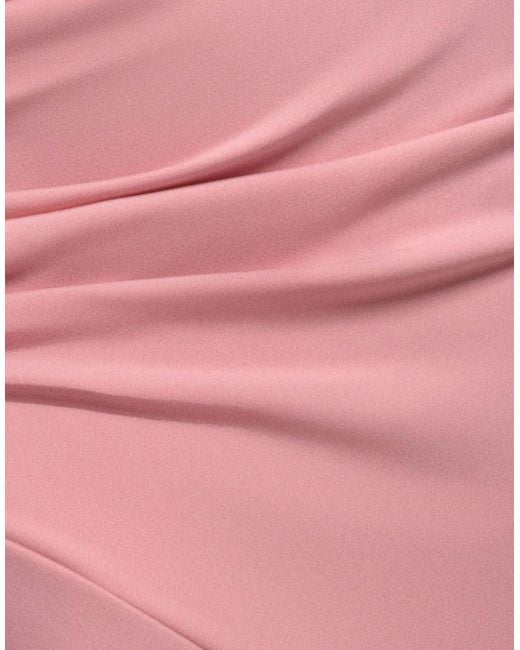 Goddiva Pink One Shoulder Cape Sculpting Stretch Jersey & Chiffon Maxi Dress
