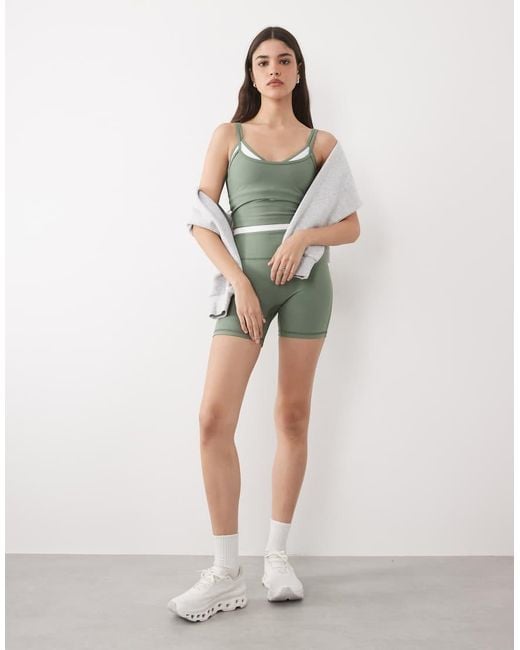 Abercrombie & Fitch Green Ypb Double Layer Scoop Neck Tank Top Co-ord