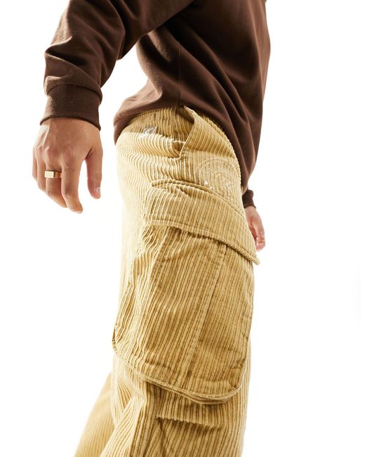 Karlkani Natural Straight Leg Cord Cargo Pants for men
