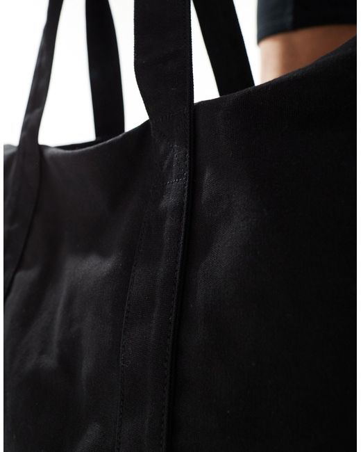 ASOS Black Oversized Heavyweight Cotton Tote Bag for men
