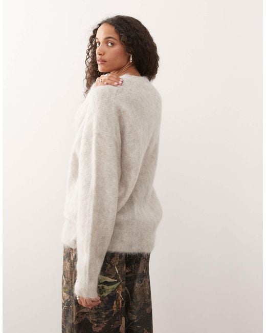 Weekday Natural Premium Wool & Mohair Blend Sweater