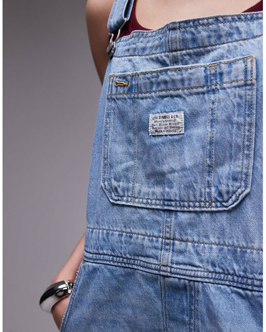 Levi's Blue – shortall – kurze jeans-latzhose im utility-stil