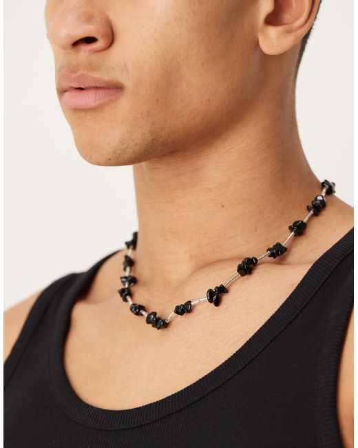 ASOS – halskette mit kunstperlen in Black für Herren