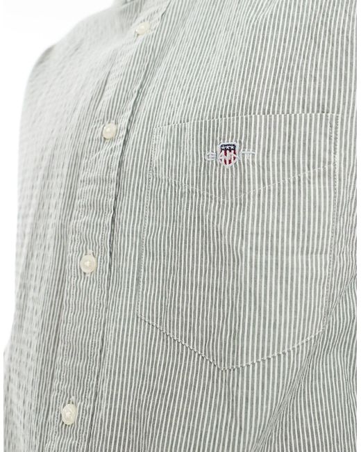 Gant – kurzärmliges seersucker-hemd in White für Herren
