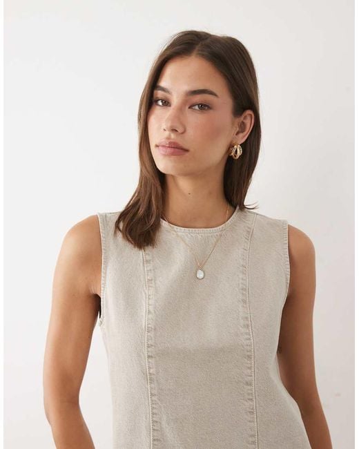 ASOS Natural Shift Dress In Taupe