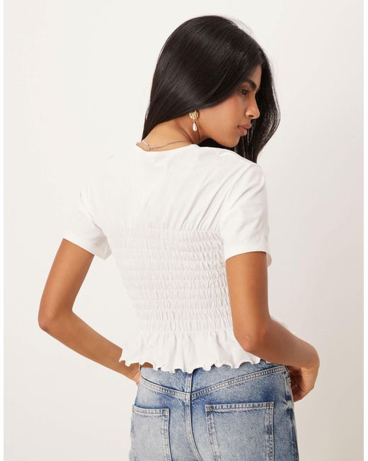 ASOS Blue – figurbetontes t-shirt aus baumwolle