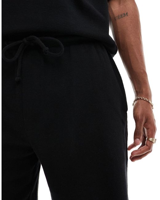 Short d'ensemble gaufré Pull&Bear pour homme en coloris Black