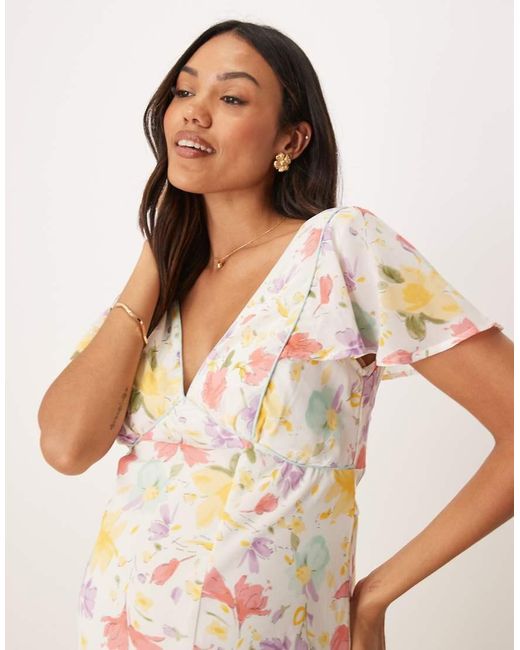ASOS White Asos Design Maternity Seam Detail Midi Tea Dress