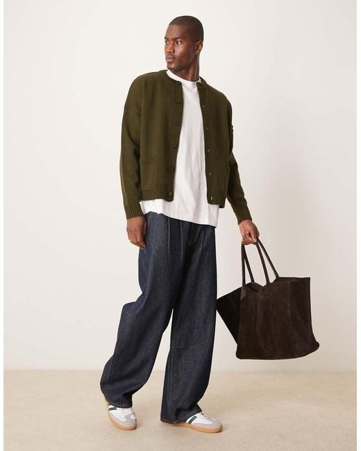 Fit Cardigan Green Cardigan Asos ASOS Oversized Boxy Fit Knitted