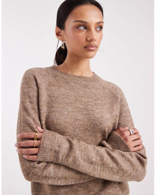 Pieces Brown – hochgeschlossener pullover