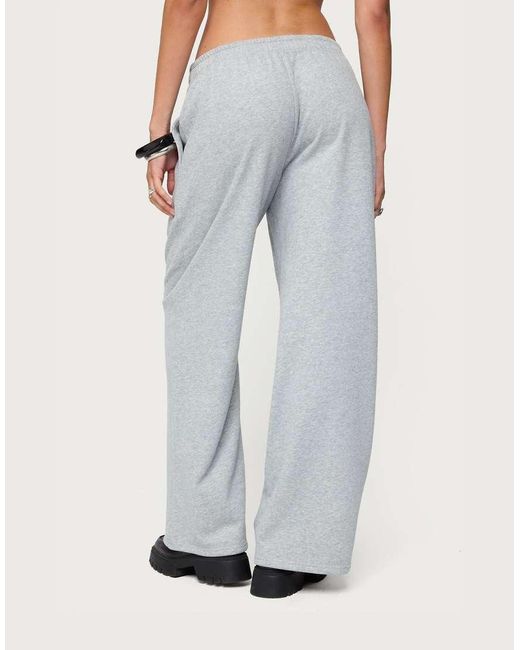 Edikted White Lorelle Wide Leg Sweatpants