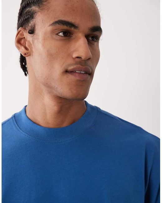 4505 Blue Icon Heavyweight Cotton Oversized T-shirt With Quick-dry Finish for men