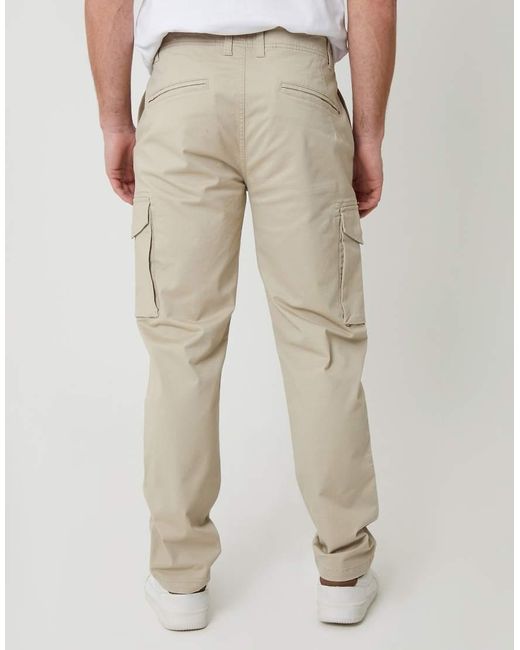 Threadbare Natural Cotton Cargo Trousers With Stretch for men