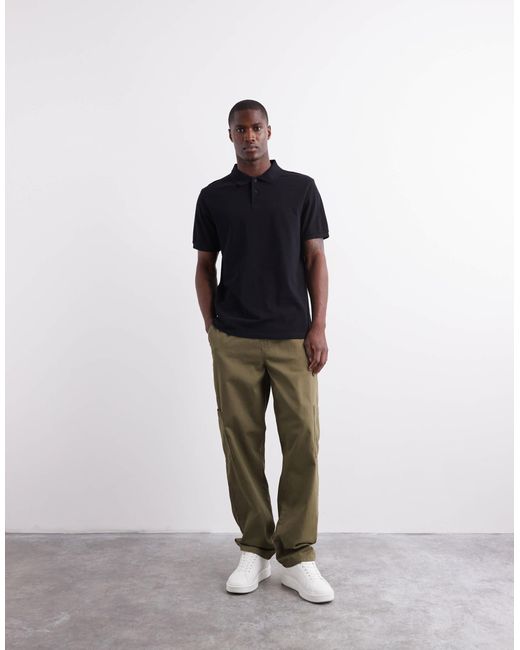 ASOS – basic-polohemd aus pikee in Blue für Herren