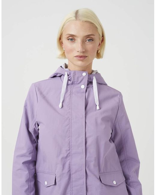 Brave Soul Purple Lightweight Coated Hooded Jacket