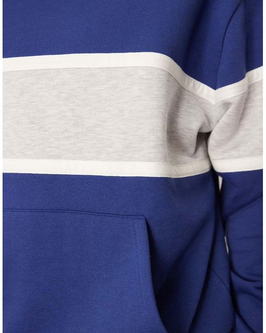 ASOS Blue Relaxed Hoodie With Color Blocking for men