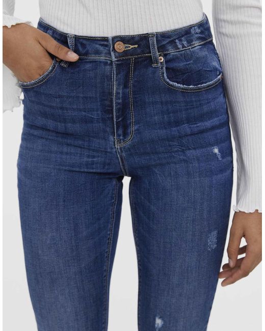 Vero Moda Blue – skinny-jeans aus mittelem denim