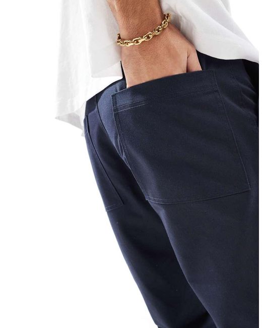 ASOS Blue Tapered Trousers for men