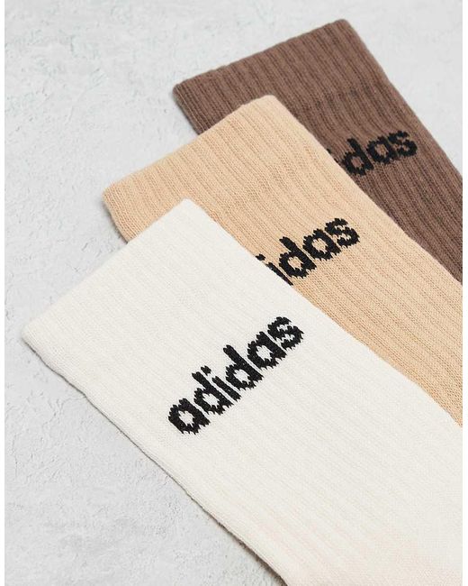 Adidas Originals White Adidas Training 3 Pack Crew Socks