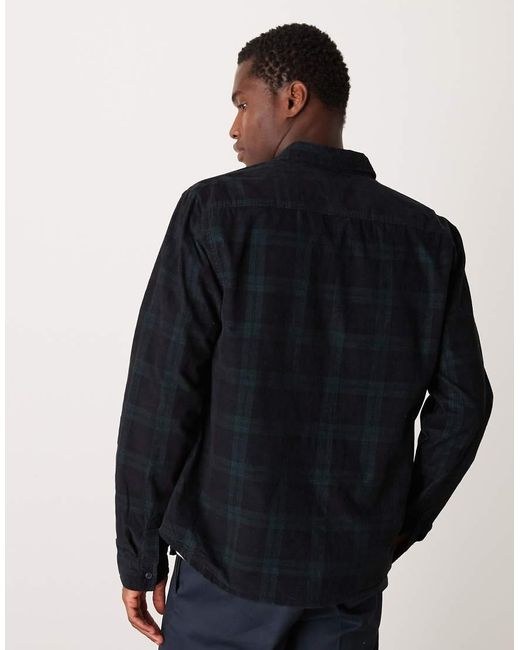 New Look Black Cord Check Shirt for men