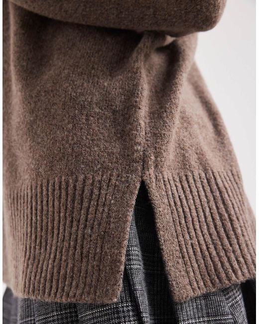 ONLY Brown High Neck Oversized Jumper