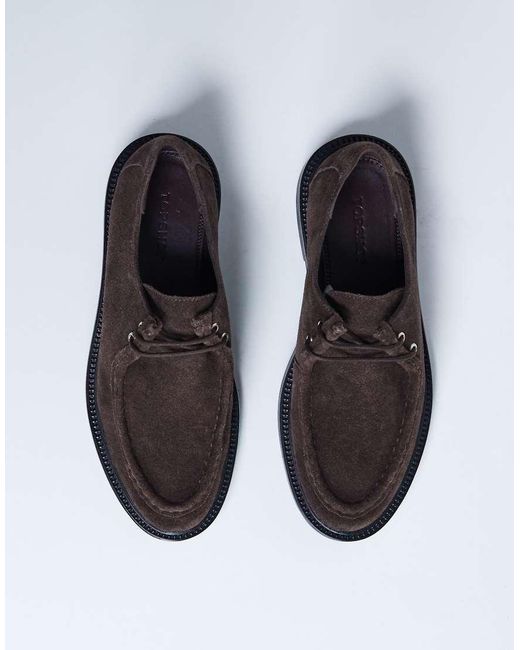 TOPSHOP Brown Banks Suede Leather Lace Up Shoe