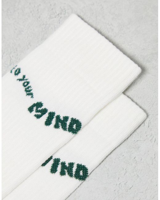 ASOS White Socks With Be Kind Slogan for men