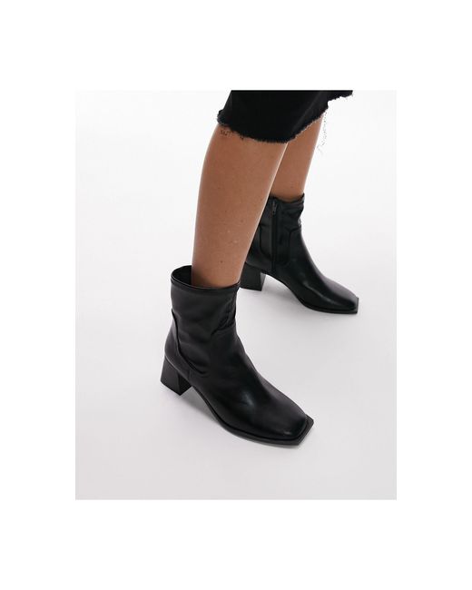 TOPSHOP Black Wide fit – nicole – ankle-boots
