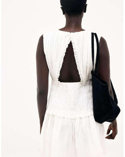 NA-KD Black Linen Blend Sleeveless Smock Mini Dress