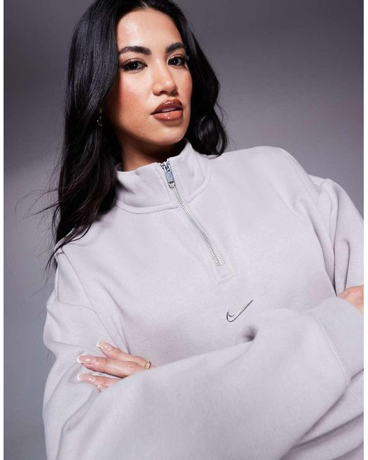 Nike Purple Phoenix Fleece Gym Life Swoosh Half Zip Sweatshirt