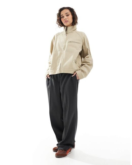 ASOS Natural – oversize-jacke aus twill