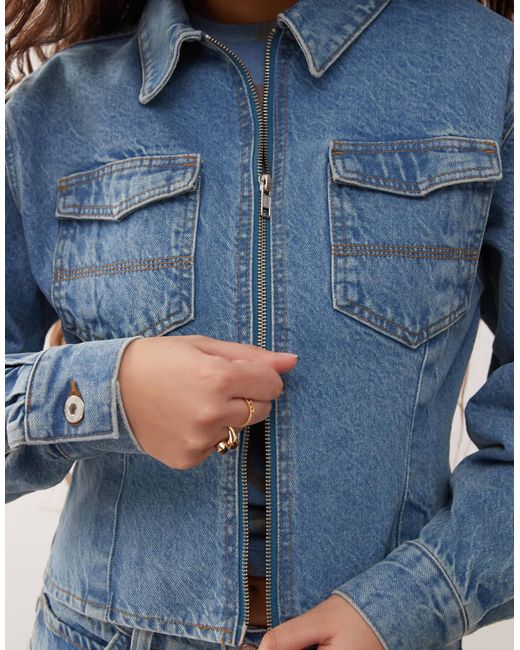 Collusion Blue Fitted Jacket Co-ord