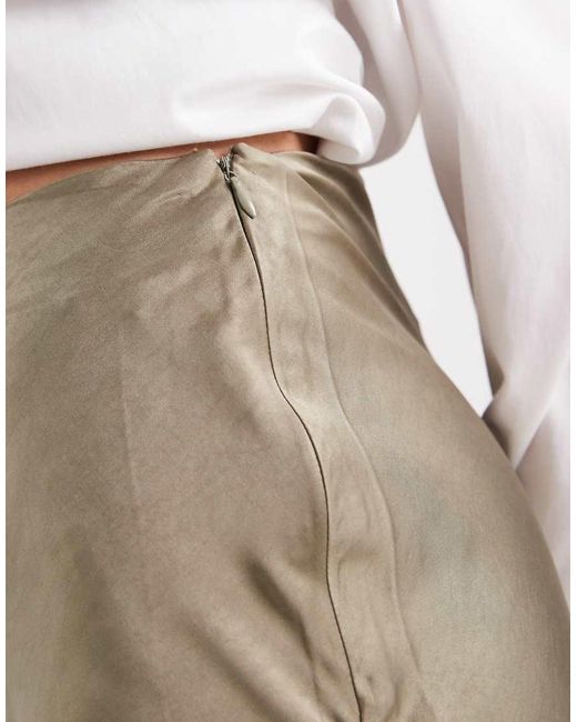4th & Reckless White Satin Column Maxi Skirt