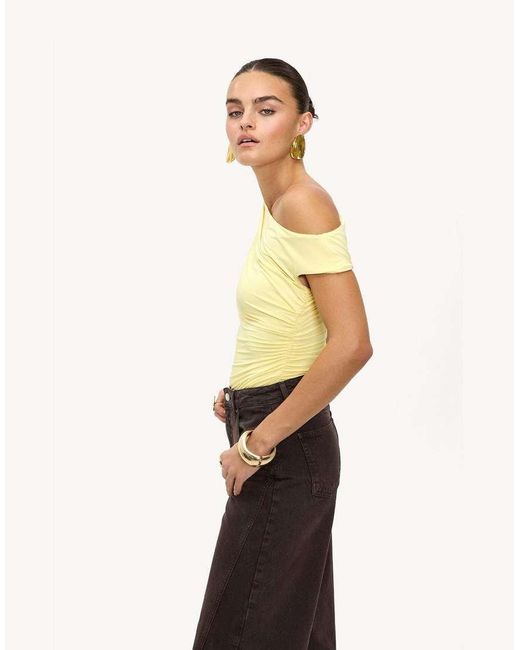 Loavies Yellow A Field Of Memories Off-Shoulder Top