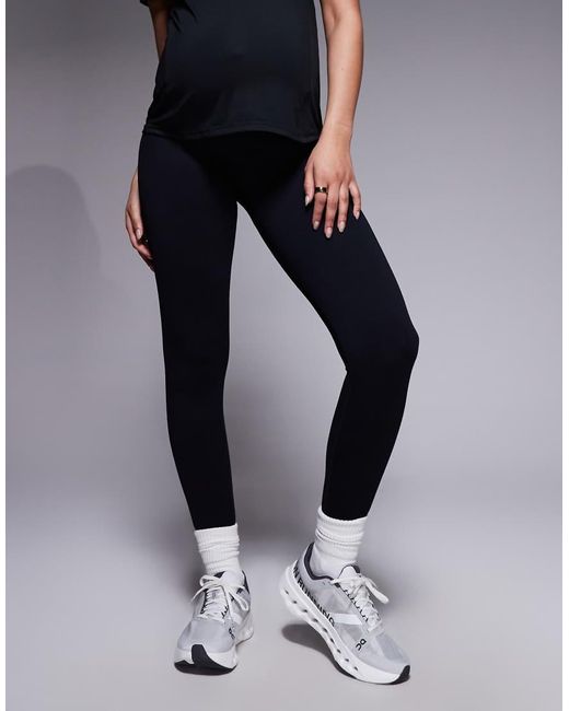 4505 Blue Maternity Seamless Rib Knit High Waist Gym leggings