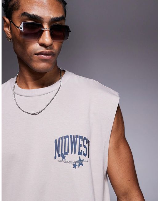 ASOS – oversize-tanktop in Gray für Herren
