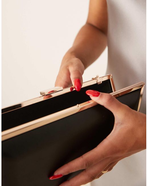 ASOS Natural Coated Square Frame Clutch Bag
