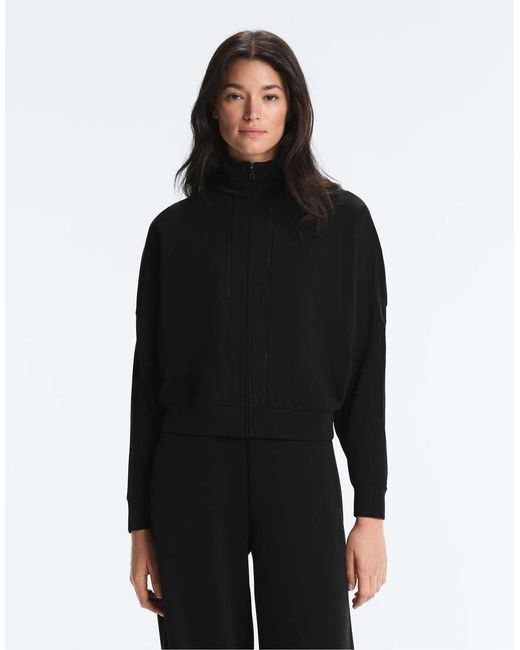 Oysho Black Embroidered Soft-touch Modal Jacket