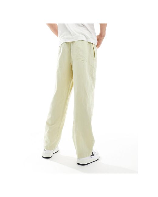 Pantalon en lin Calvin Klein pour homme en coloris White