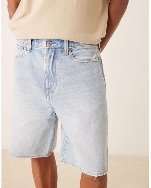 Abercrombie & Fitch – weite jeans-shorts in Blue für Herren