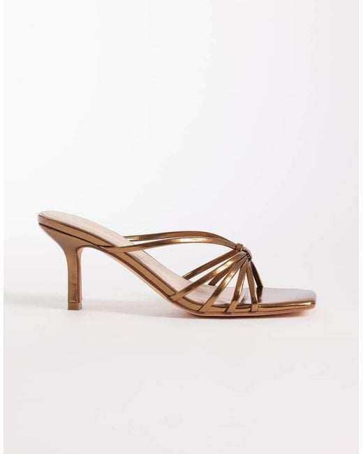 London Rebel Brown Gracie Heeled Sandals