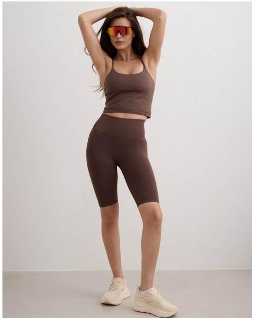 Aim'n Brown Macchiato Shape Seamless Tight Shorts