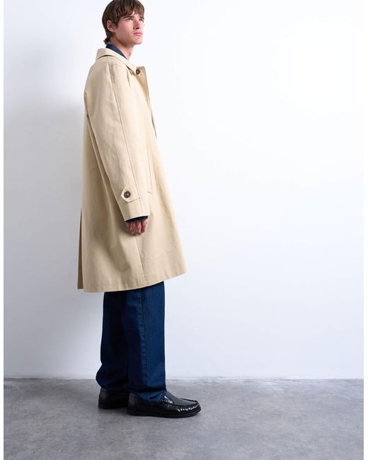 Topman – mantel aus baumwoll-canvas in White für Herren
