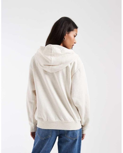 Gap White Logo Zip Through Hoodie
